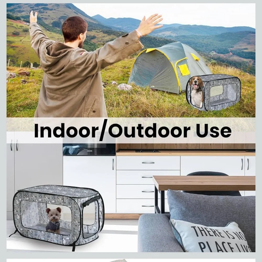 Portable Gray Small Pet Habitat, Pooch Pen, New without Tag
